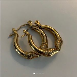 Gold Plated Ram Hoop Earrings